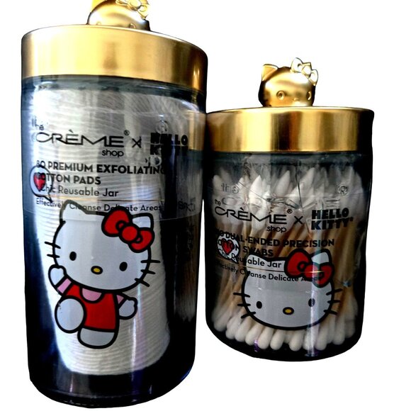 Hello Kitty Crème Shop Cotton Pads & Swabs Reusable Jar Set - Picture 5 of 5